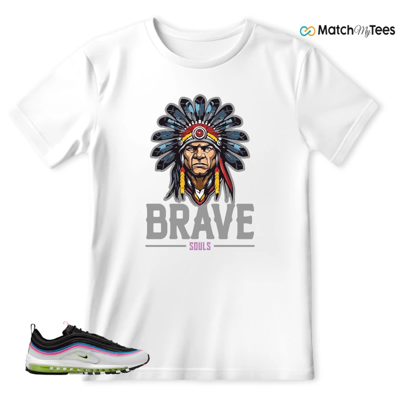 NIKE AIR MAX 97 NEON BLACK WHITE SNEAKER Matching Tees t-shirt