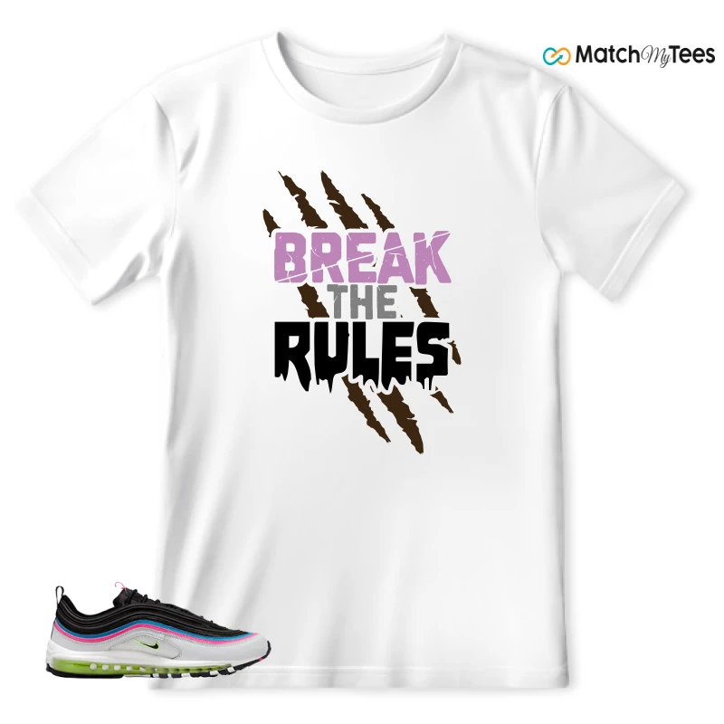 NIKE AIR MAX 97 NEON BLACK WHITE SNEAKER Matching Tees t-shirt