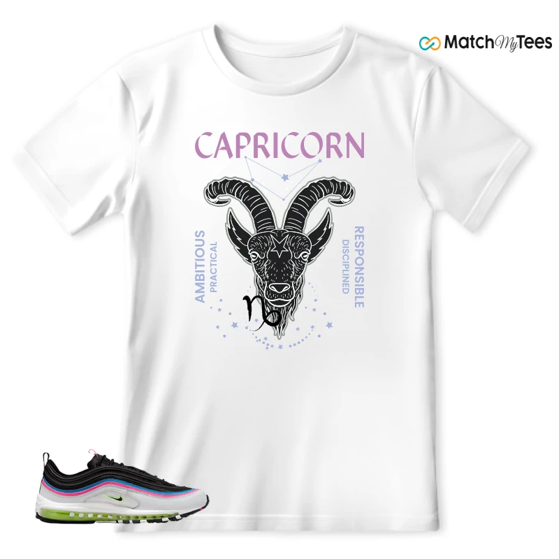 NIKE AIR MAX 97 NEON BLACK WHITE SNEAKER Matching Tees t-shirt