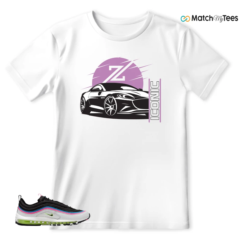 NIKE AIR MAX 97 NEON BLACK WHITE SNEAKER Matching Tees t-shirt