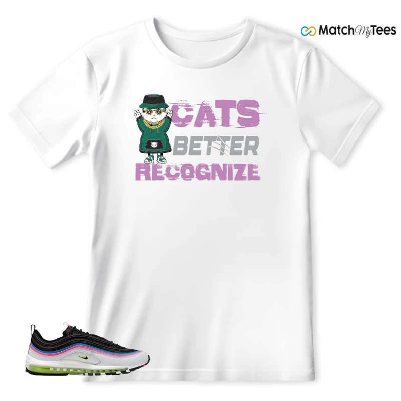 NIKE AIR MAX 97 NEON BLACK WHITE SNEAKER Matching Tees t-shirt