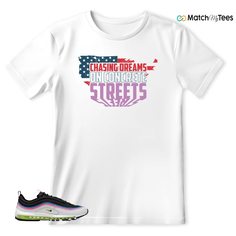 NIKE AIR MAX 97 NEON BLACK WHITE SNEAKER Matching Tees t-shirt