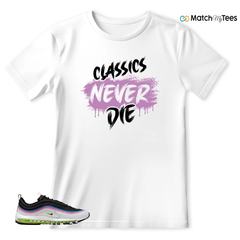 NIKE AIR MAX 97 NEON BLACK WHITE SNEAKER Matching Tees t-shirt