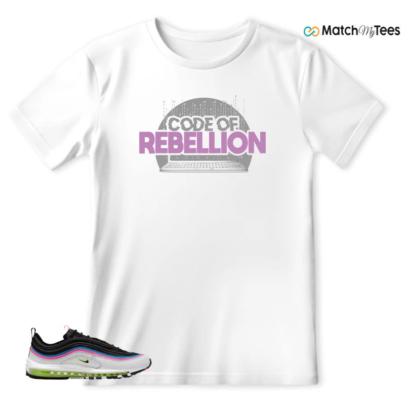 NIKE AIR MAX 97 NEON BLACK WHITE SNEAKER Matching Tees t-shirt