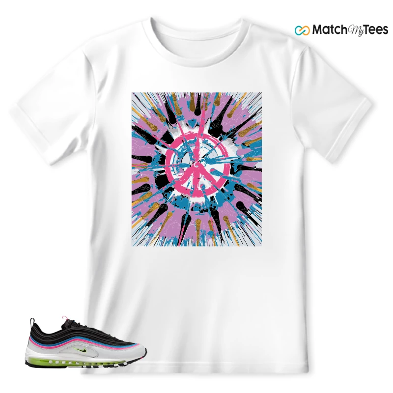 NIKE AIR MAX 97 NEON BLACK WHITE SNEAKER Matching Tees t-shirt