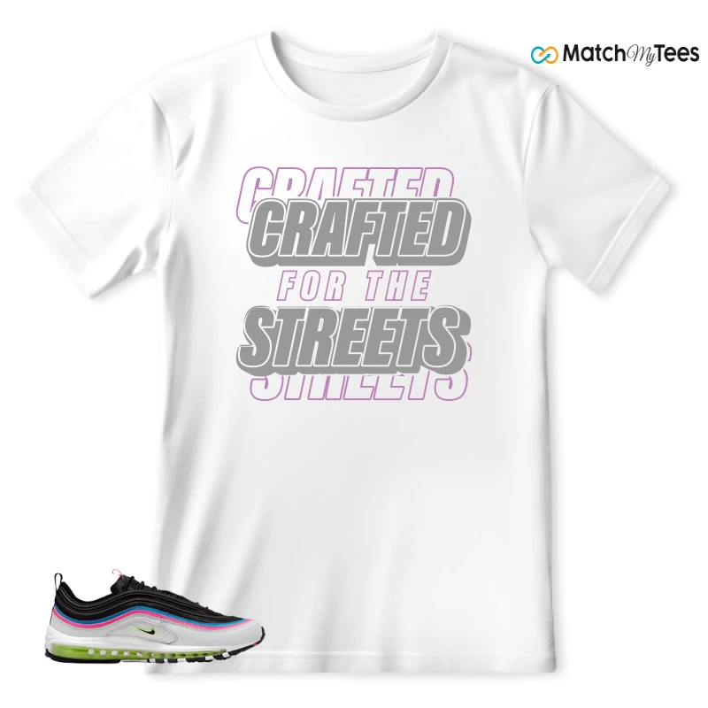 NIKE AIR MAX 97 NEON BLACK WHITE SNEAKER Matching Tees t-shirt