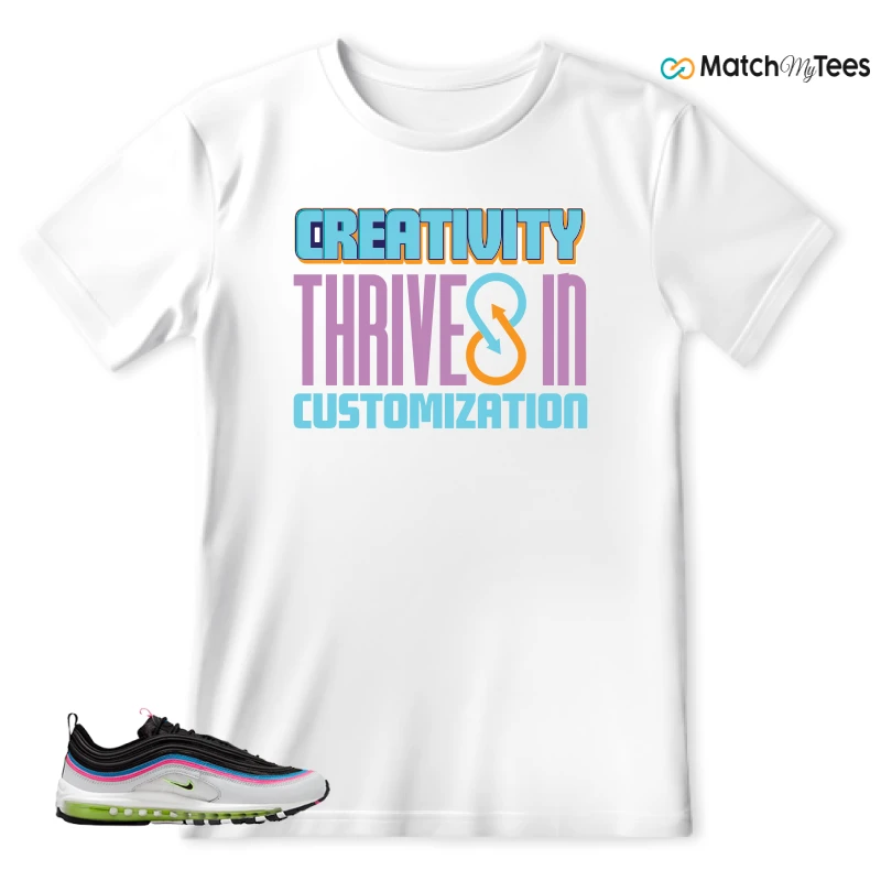 NIKE AIR MAX 97 NEON BLACK WHITE SNEAKER Matching Tees t-shirt