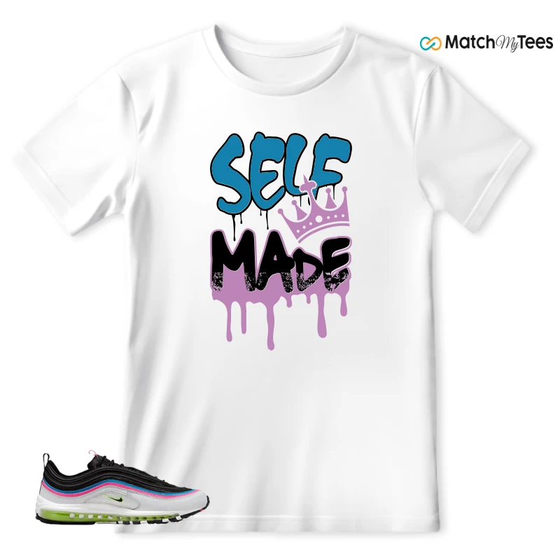NIKE AIR MAX 97 NEON BLACK WHITE SNEAKER Matching Tees t-shirt