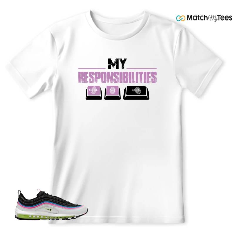 NIKE AIR MAX 97 NEON BLACK WHITE SNEAKER Matching Tees t-shirt