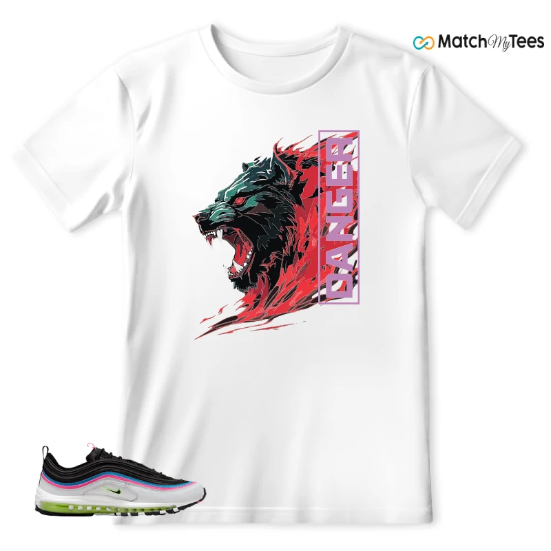 NIKE AIR MAX 97 NEON BLACK WHITE SNEAKER Matching Tees t-shirt
