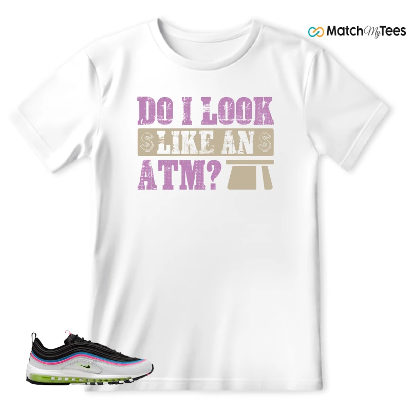 NIKE AIR MAX 97 NEON BLACK WHITE SNEAKER Matching Tees t-shirt