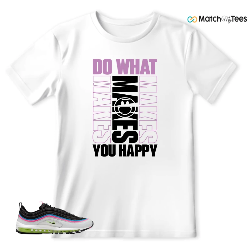 NIKE AIR MAX 97 NEON BLACK WHITE SNEAKER Matching Tees t-shirt