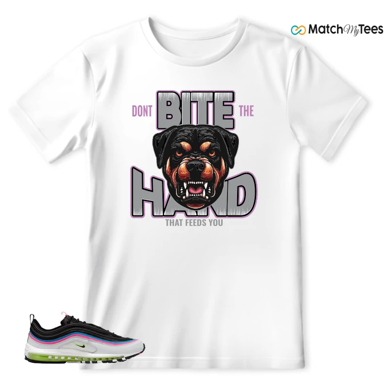 NIKE AIR MAX 97 NEON BLACK WHITE SNEAKER Matching Tees t-shirt