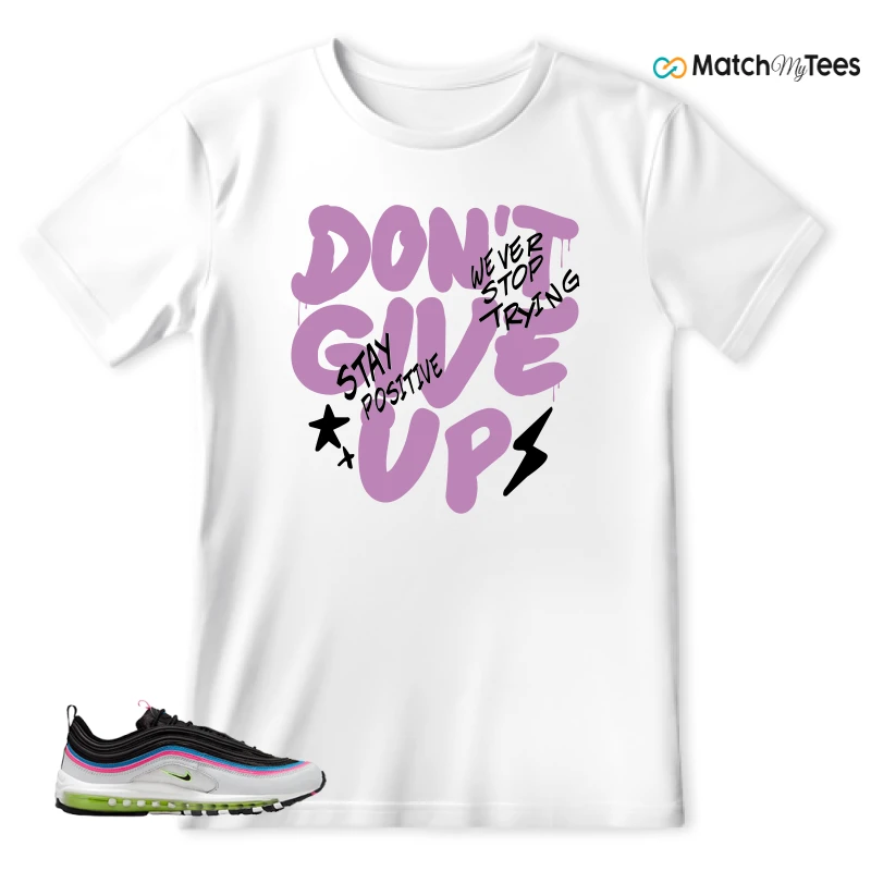 NIKE AIR MAX 97 NEON BLACK WHITE SNEAKER Matching Tees t-shirt