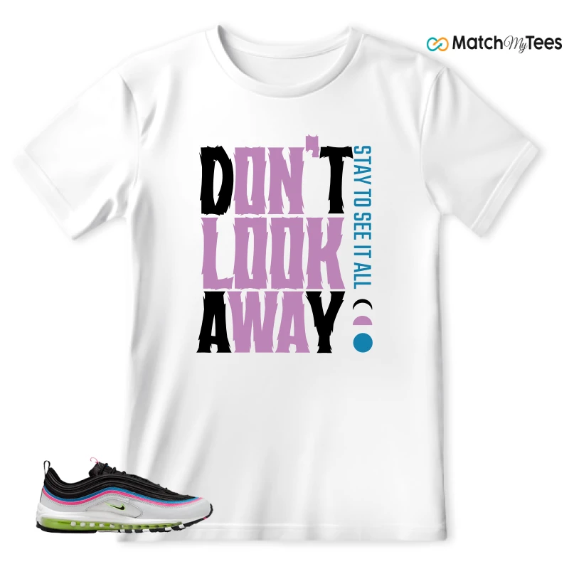 NIKE AIR MAX 97 NEON BLACK WHITE SNEAKER Matching Tees t-shirt