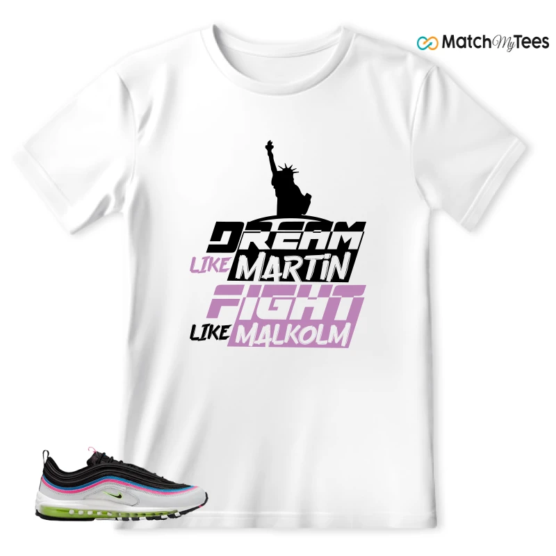 NIKE AIR MAX 97 NEON BLACK WHITE SNEAKER Matching Tees t-shirt