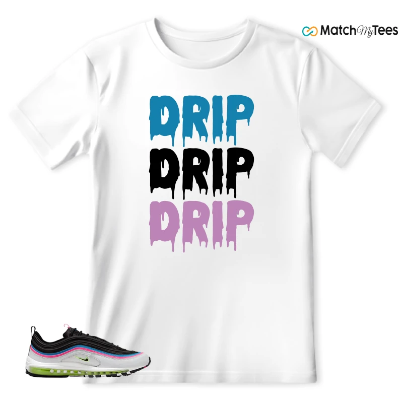 NIKE AIR MAX 97 NEON BLACK WHITE SNEAKER Matching Tees t-shirt