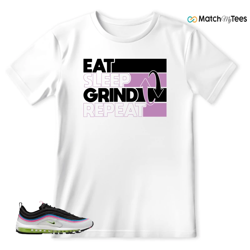 NIKE AIR MAX 97 NEON BLACK WHITE SNEAKER Matching Tees t-shirt