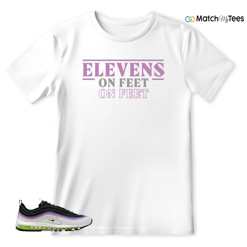 NIKE AIR MAX 97 NEON BLACK WHITE SNEAKER Matching Tees t-shirt