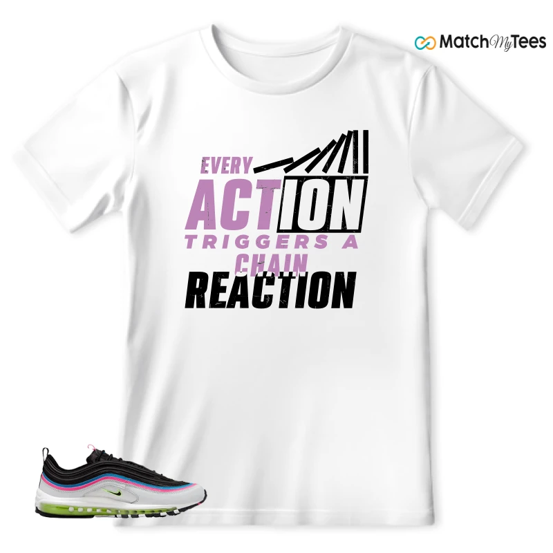 NIKE AIR MAX 97 NEON BLACK WHITE SNEAKER Matching Tees t-shirt