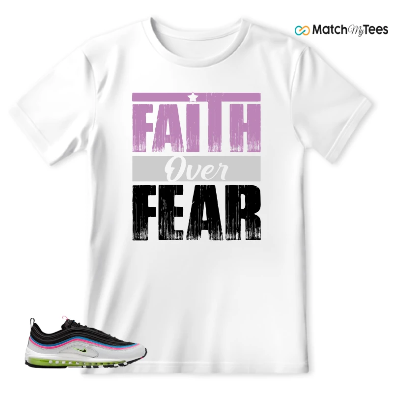 NIKE AIR MAX 97 NEON BLACK WHITE SNEAKER Matching Tees t-shirt