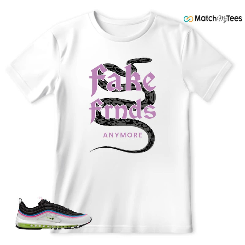 NIKE AIR MAX 97 NEON BLACK WHITE SNEAKER Matching Tees t-shirt