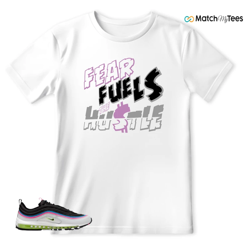 NIKE AIR MAX 97 NEON BLACK WHITE SNEAKER Matching Tees t-shirt