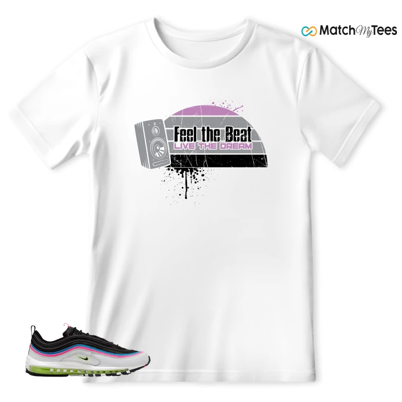 NIKE AIR MAX 97 NEON BLACK WHITE SNEAKER Matching Tees t-shirt