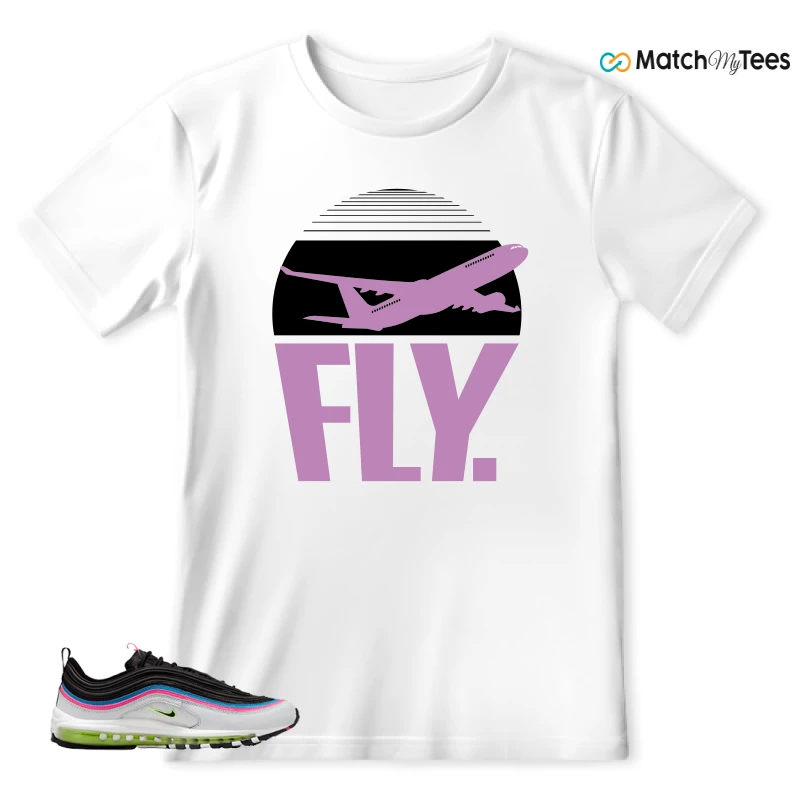 NIKE AIR MAX 97 NEON BLACK WHITE SNEAKER Matching Tees t-shirt