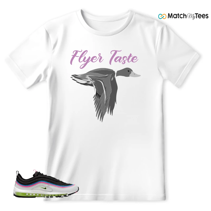 NIKE AIR MAX 97 NEON BLACK WHITE SNEAKER Matching Tees t-shirt