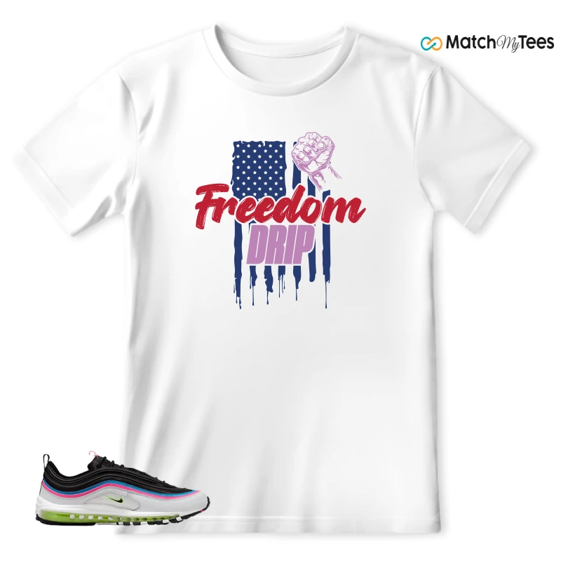 NIKE AIR MAX 97 NEON BLACK WHITE SNEAKER Matching Tees t-shirt