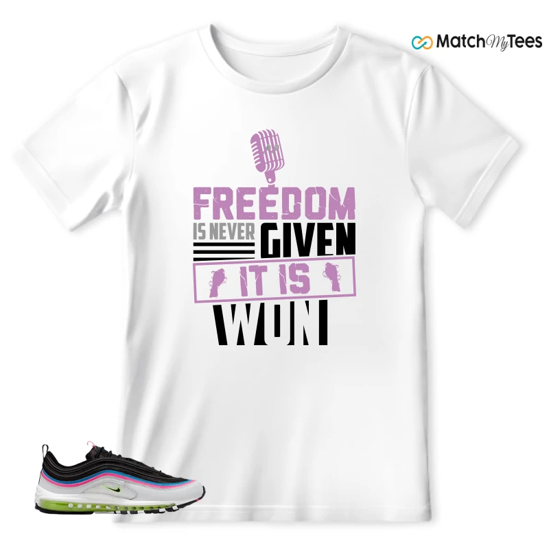 NIKE AIR MAX 97 NEON BLACK WHITE SNEAKER Matching Tees t-shirt