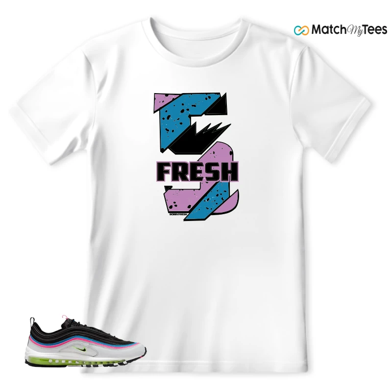 NIKE AIR MAX 97 NEON BLACK WHITE SNEAKER Matching Tees t-shirt