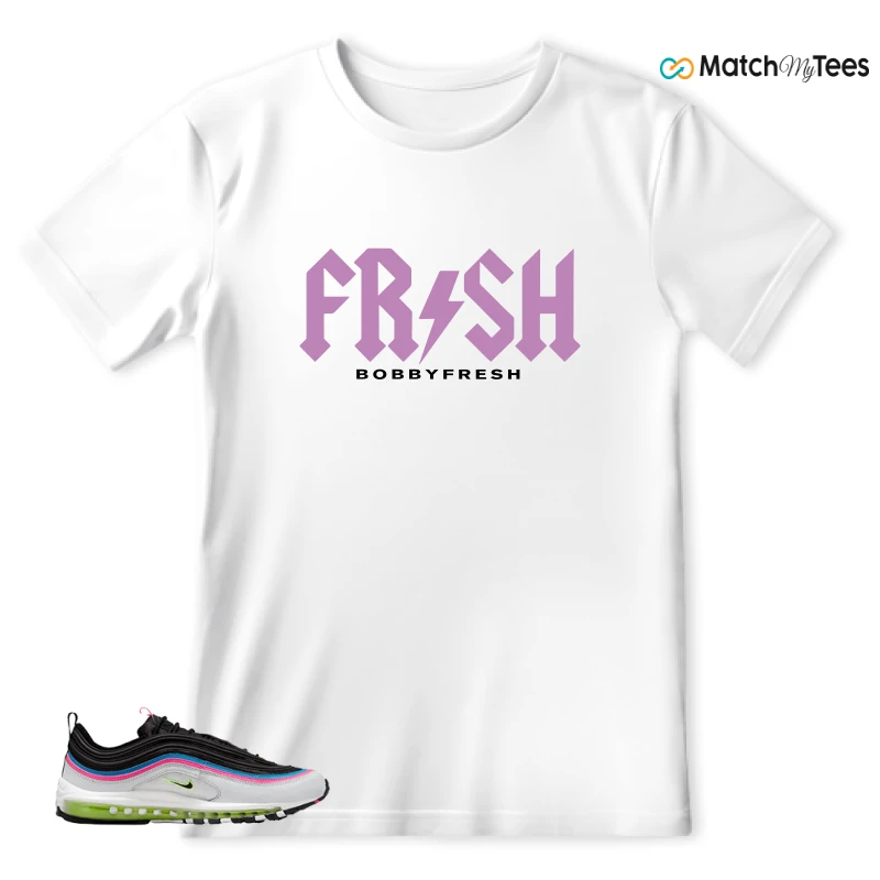 NIKE AIR MAX 97 NEON BLACK WHITE SNEAKER Matching Tees t-shirt