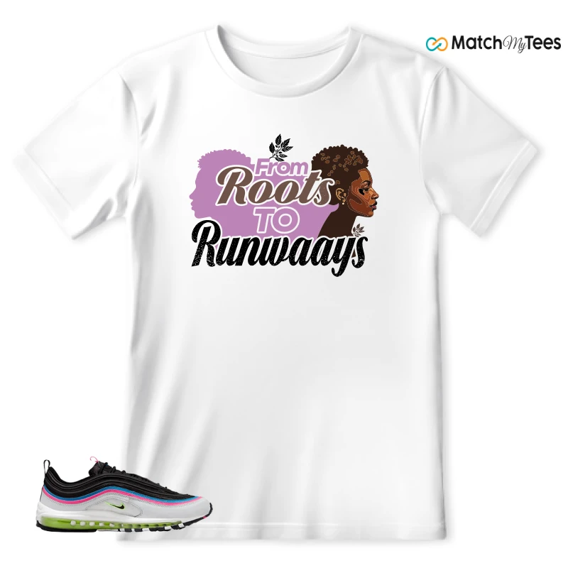 NIKE AIR MAX 97 NEON BLACK WHITE SNEAKER Matching Tees t-shirt