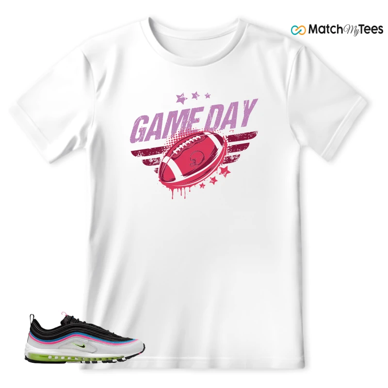 NIKE AIR MAX 97 NEON BLACK WHITE SNEAKER Matching Tees t-shirt