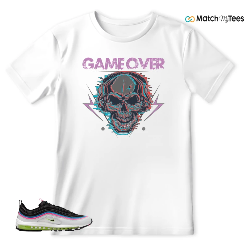 NIKE AIR MAX 97 NEON BLACK WHITE SNEAKER Matching Tees t-shirt