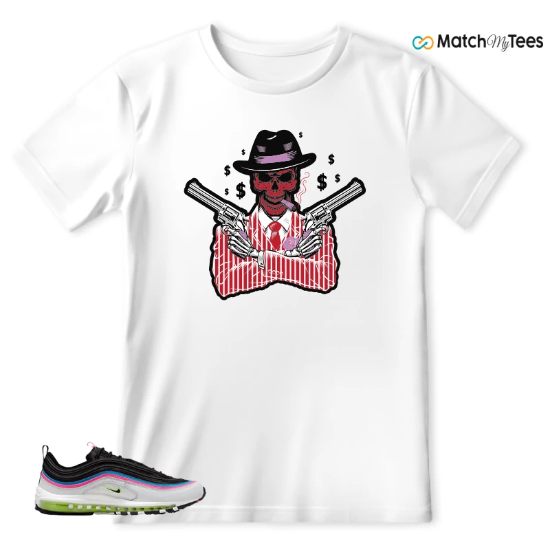 NIKE AIR MAX 97 NEON BLACK WHITE SNEAKER Matching Tees t-shirt