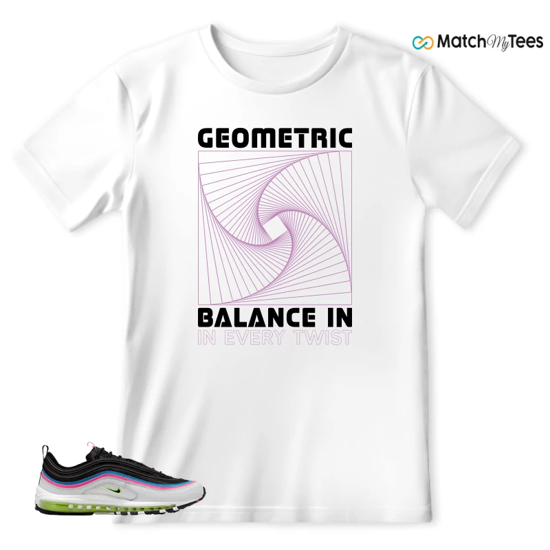 NIKE AIR MAX 97 NEON BLACK WHITE SNEAKER Matching Tees t-shirt