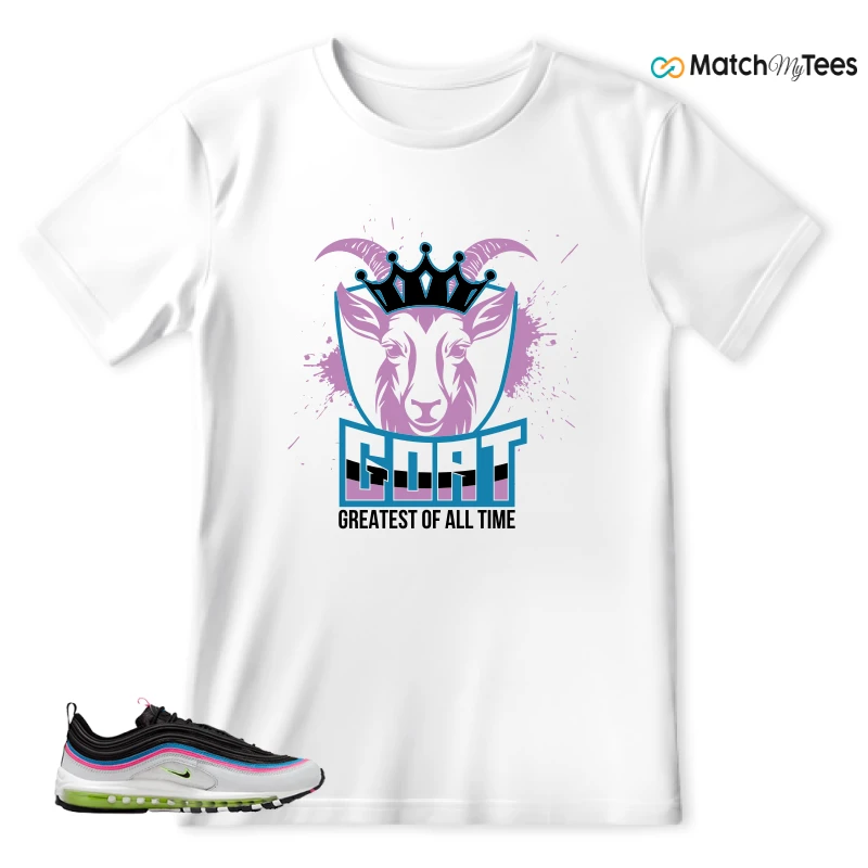 NIKE AIR MAX 97 NEON BLACK WHITE SNEAKER Matching Tees t-shirt