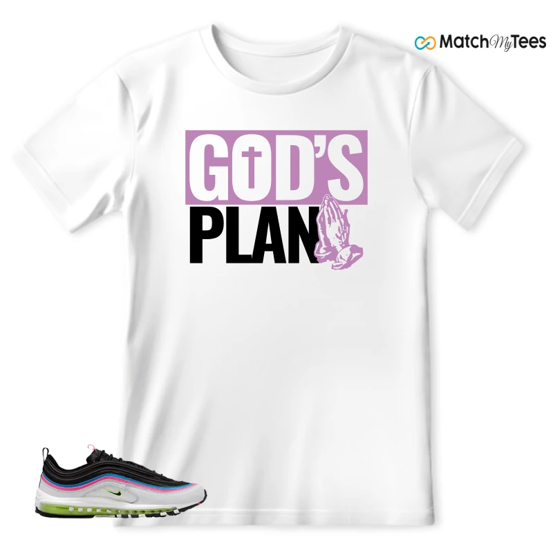 NIKE AIR MAX 97 NEON BLACK WHITE SNEAKER Matching Tees t-shirt