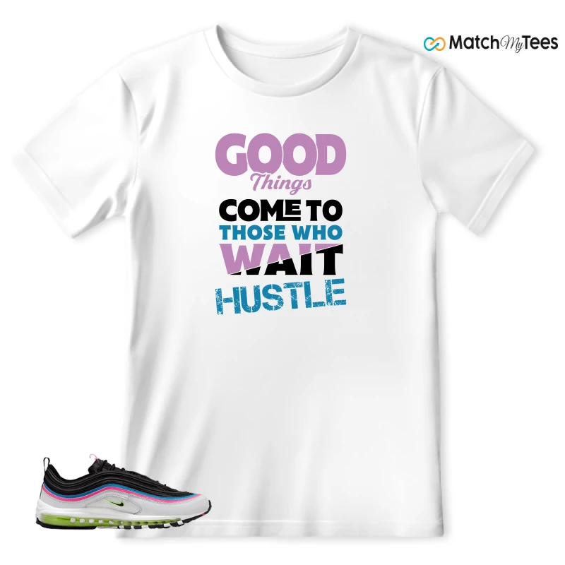 NIKE AIR MAX 97 NEON BLACK WHITE SNEAKER Matching Tees t-shirt