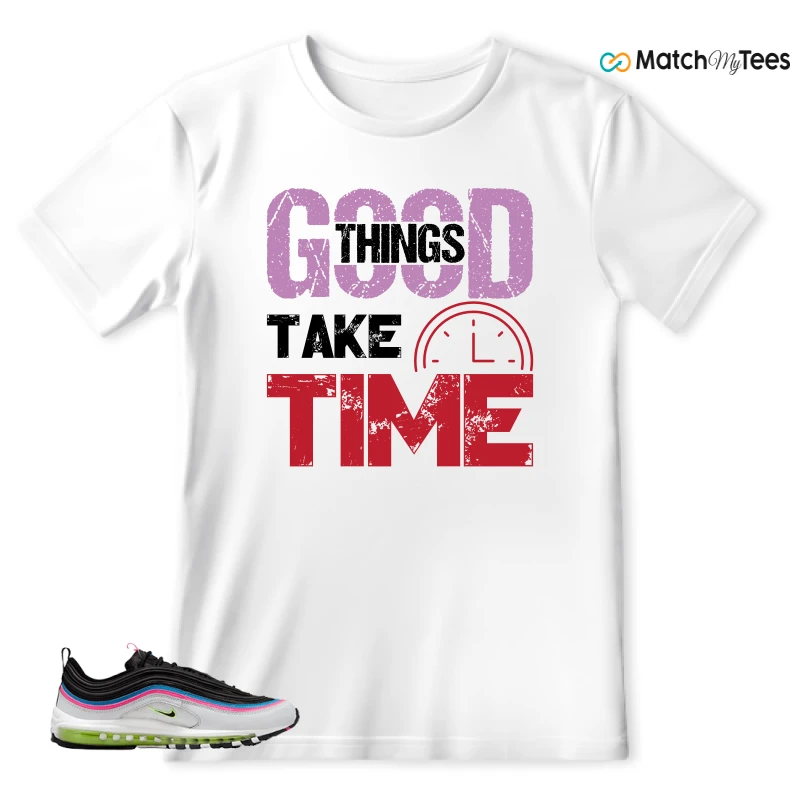 NIKE AIR MAX 97 NEON BLACK WHITE SNEAKER Matching Tees t-shirt