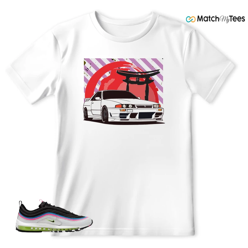 NIKE AIR MAX 97 NEON BLACK WHITE SNEAKER Matching Tees t-shirt