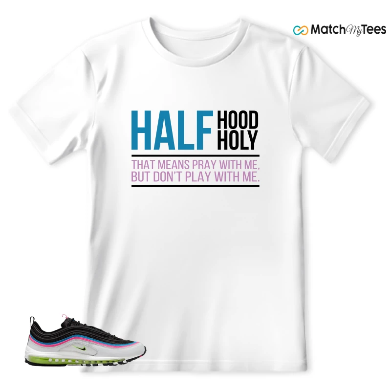 NIKE AIR MAX 97 NEON BLACK WHITE SNEAKER Matching Tees t-shirt