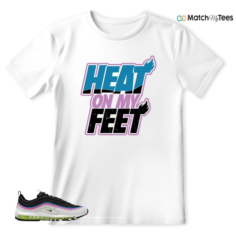 NIKE AIR MAX 97 NEON BLACK WHITE SNEAKER Matching Tees t-shirt