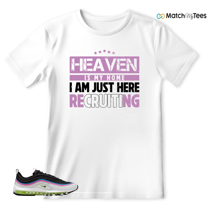 NIKE AIR MAX 97 NEON BLACK WHITE SNEAKER Matching Tees t-shirt