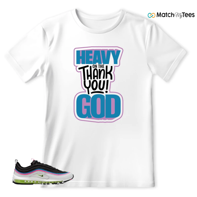 NIKE AIR MAX 97 NEON BLACK WHITE SNEAKER Matching Tees t-shirt