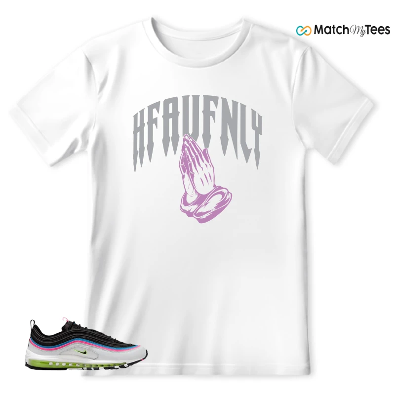 NIKE AIR MAX 97 NEON BLACK WHITE SNEAKER Matching Tees t-shirt