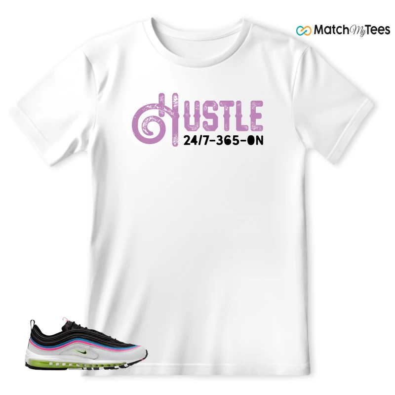 NIKE AIR MAX 97 NEON BLACK WHITE SNEAKER Matching Tees t-shirt